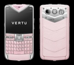 Vertu Constellation Quest Полированная сталь, сапфировые кнопки, розовая кожа, бриллианты