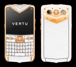 Vertu Constellation Quest Красное золото, сапфировые кнопки, белая кожа, бриллианты