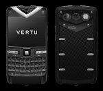 Vertu Constellation Quest Сталь с PVD покрытием, сапфировые кнопки, карбон, чёрная кожа с тиснение