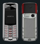 Vertu Ascent  X Polished Knurled Titanium Red Leather